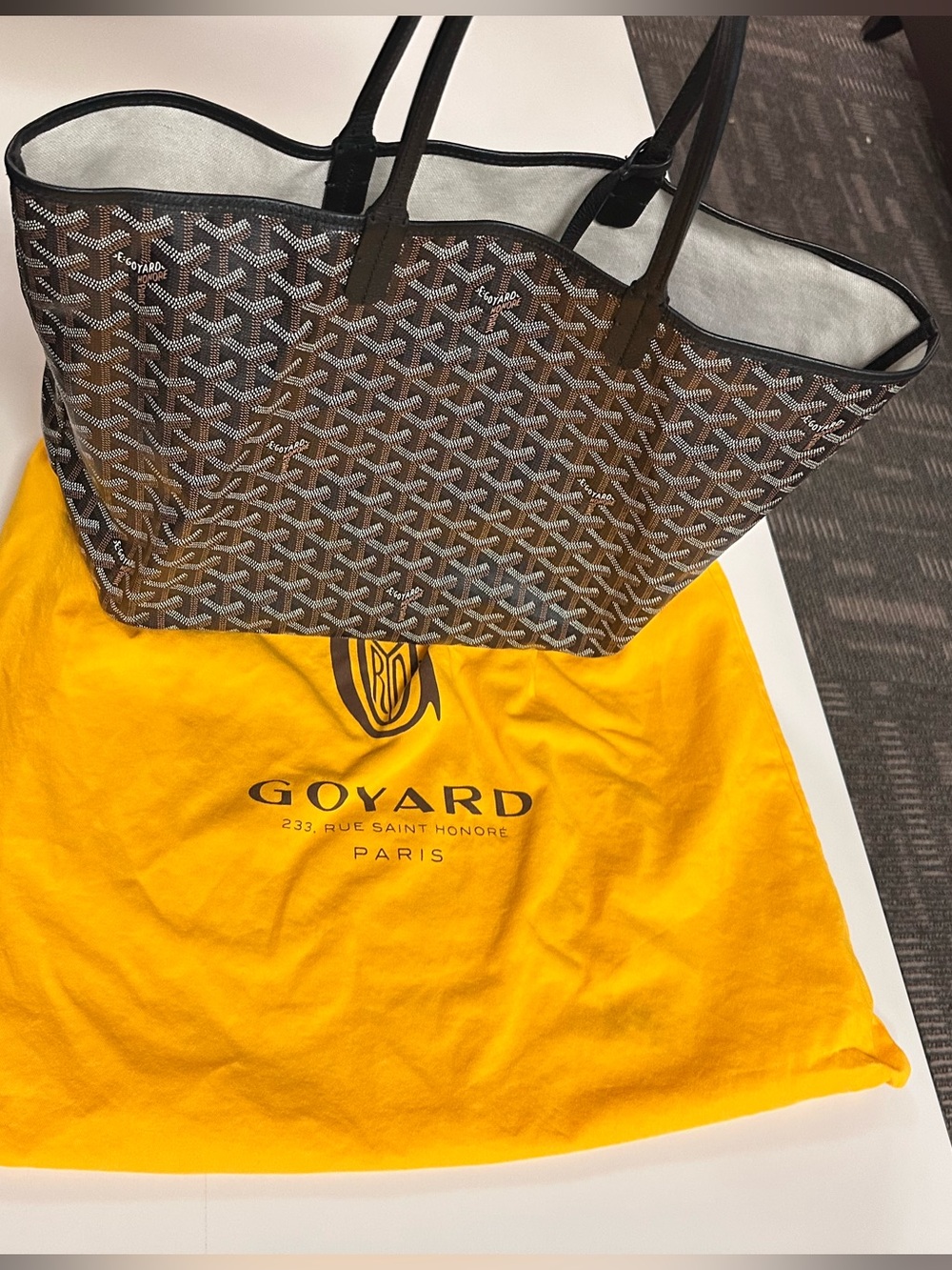 Authentic Goyard Black and Brown Tote with Wallet Pouch PM Noir - Picture 4 of 17